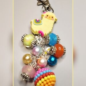 Colorful Llama Keychain with Beads